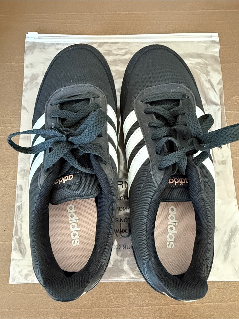 adidas Black Sneakers with White Stripes